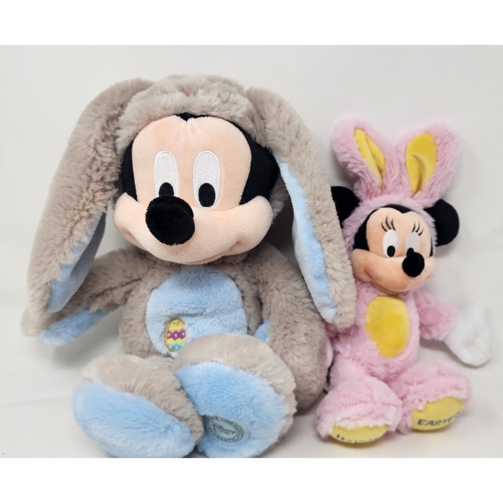 Mickey and Minnie Mouse Easter Plushes 14" & 12"